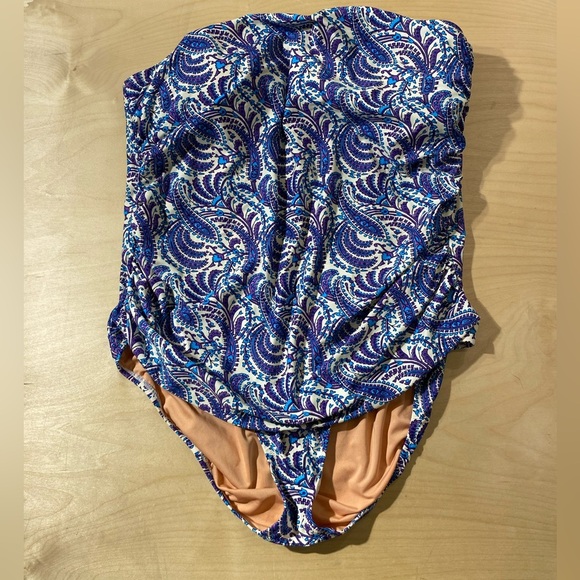 Re-Imagined by J. Crew Maternity Strapless One Piece Swimsuit Size 20 (MW) - Picture 1 of 14